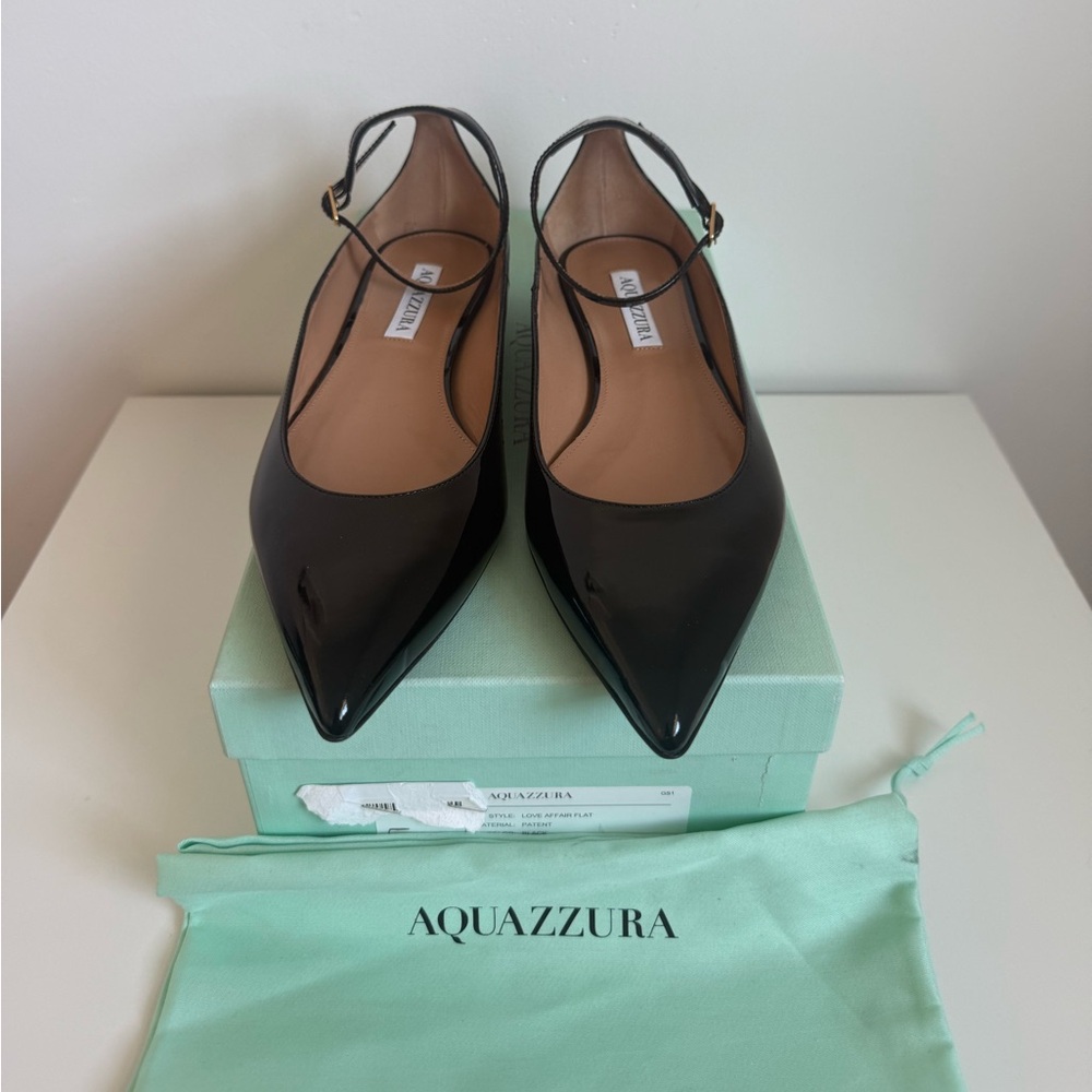 Aquazzura Black Love Affair Flats